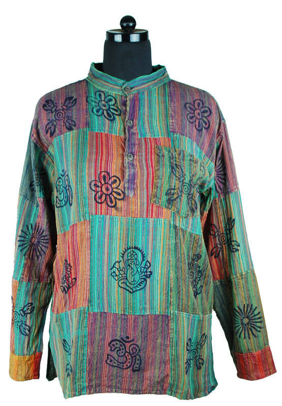 Patchwork Hoody Top Multi Coloured Purple Blue Red with Print