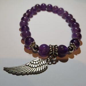 Amethyst bracelet with wing