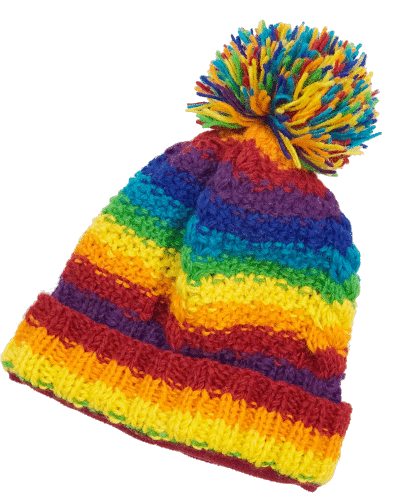 Rainbow woollen hat