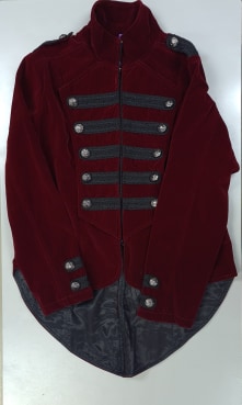 Gothic Military Velvet Jacket Red