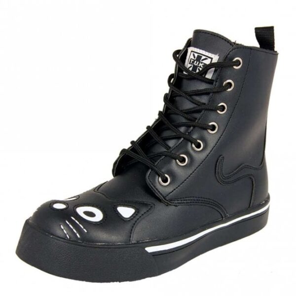 TUK Shoes Black Kitty Combat Boot Sneaker Small