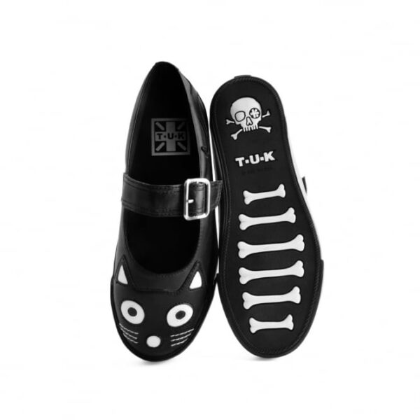 TUK Shoes Black Kitty Mary Jane Sneaker Cute
