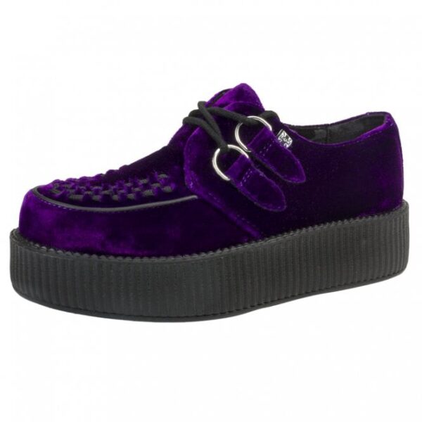 TUK Shoes Violet Purple Velvet Viva High Sole Creeper Medium
