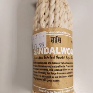 Handmade Twisted Newari Rope Incense Sandalwood