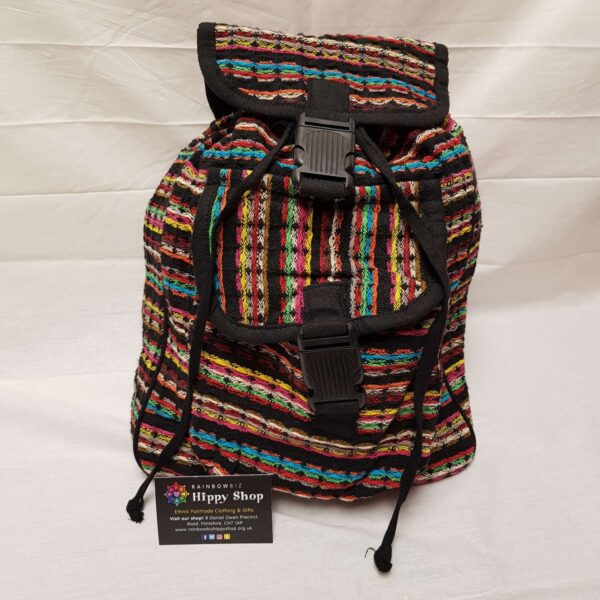 Hippy Rucksack Bag Black Line