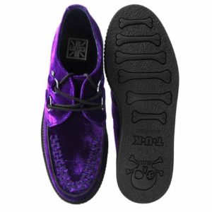 T.U.K. Shoes Violet Velvet Viva Mondo Creeper (V9490) - Above