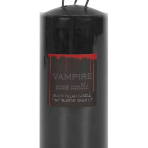 Vampire bleeding black pillar candle
